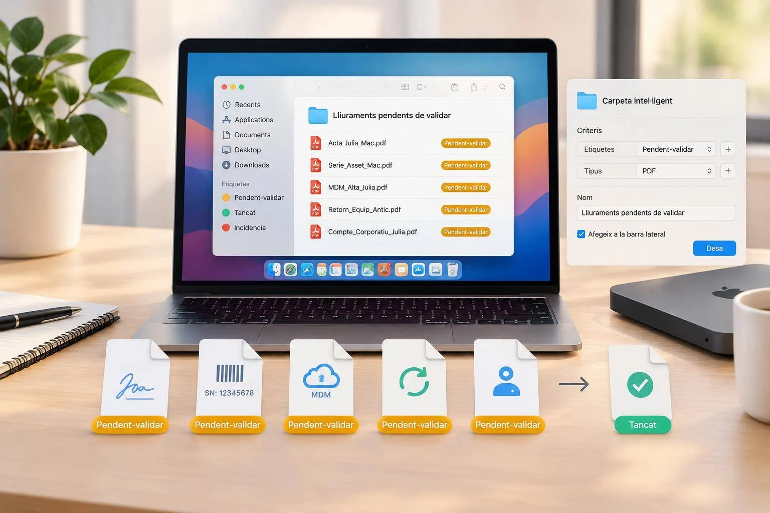 Controla els lliuraments de Mac amb una carpeta intel·ligent