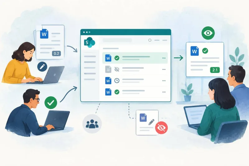 Publica procediments a SharePoint sense exposar esborranys