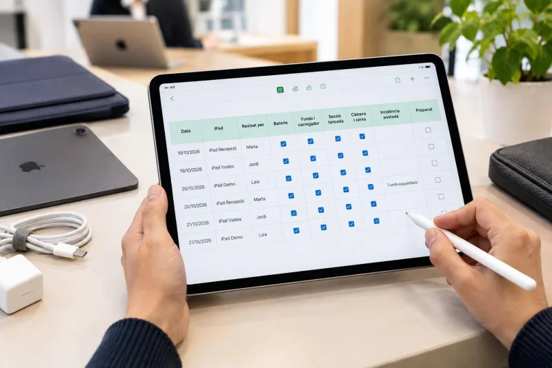Tanca la revisió d’un iPad compartit amb caselles de selecció