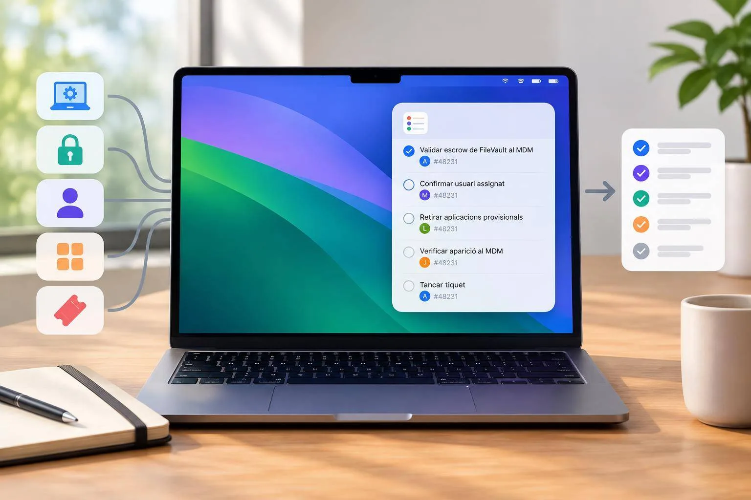 Una cua de tancament al Mac amb el giny de Recordatoris